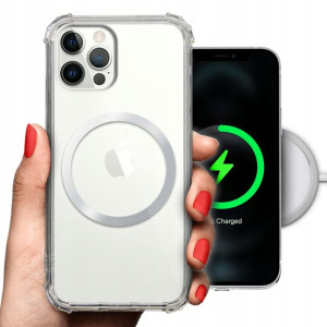 Etui Antishock + MAGSAFE Srebrny do IPHONE 12 PRO
