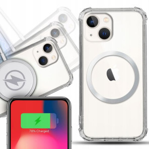 Etui Antishock + MAGSAFE Srebrny do IPHONE 13 MINI