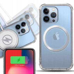 Etui Antishock + MAGSAFE Srebrny do IPHONE 13 PRO
