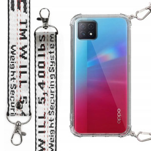 Etui Antishock + Mocna Smycz Biała do OPPO A72 5G