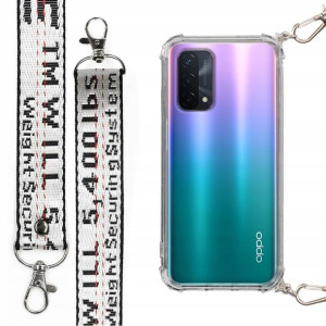 Etui Antishock + Mocna Smycz Biała do OPPO A93 5G