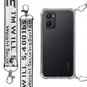 Etui Antishock + Mocna Smycz Biała do OPPO A96 4G