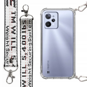 Etui Antishock + Mocna Smycz Biała do REALME C31