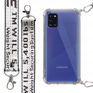 Etui Antishock + Mocna Smycz Biała do SAMSUNG A31