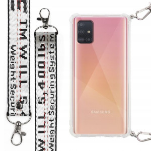 Etui Antishock + Mocna Smycz Biała do SAMSUNG A51
