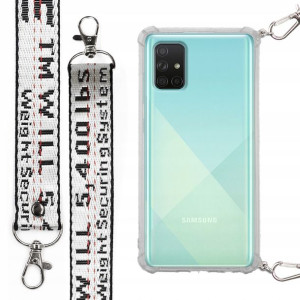 Etui Antishock + Mocna Smycz Biała do SAMSUNG A71