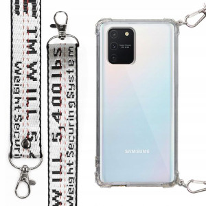 Etui Antishock + Mocna Smycz Biała do SAMSUNG A91