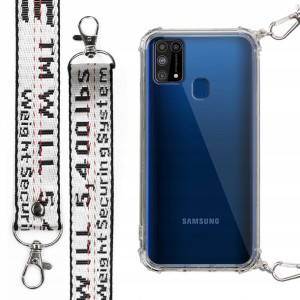 Etui Antishock + Mocna Smycz Biała do SAMSUNG M31