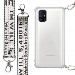 Etui Antishock + Mocna Smycz Biała do SAMSUNG M51