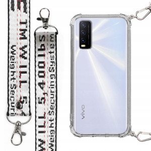 Etui Antishock + Mocna Smycz Biała do VIVO Y20S