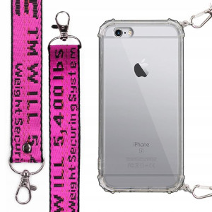 Etui Antishock + Mocna Smycz Fuksja do IPHONE 6