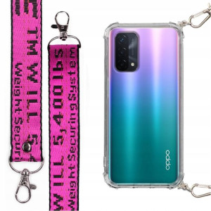 Etui Antishock + Mocna Smycz Fuksja do OPPO A93 5G
