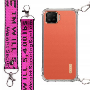 Etui Antishock + Mocna Smycz Fuksja do OPPO F17