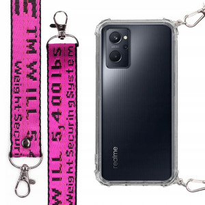 Etui Antishock + Mocna Smycz Fuksja do REALME 9i