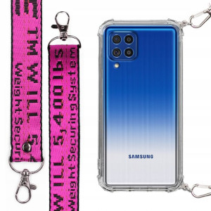Etui Antishock + Mocna Smycz Fuksja do SAMSUNG F62