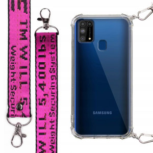 Etui Antishock + Mocna Smycz Fuksja do SAMSUNG M31