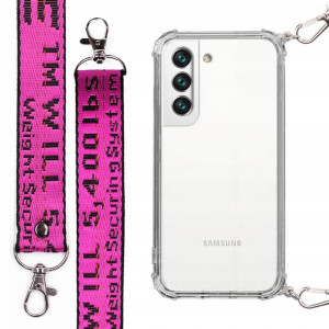 Etui Antishock + Mocna Smycz Fuksja do SAMSUNG S22