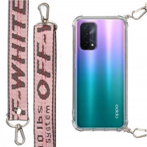 Etui Antishock + Mocna Smycz Różowa do OPPO A93 5G