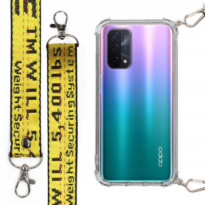 Etui Antishock + Mocna Smycz Żółta do OPPO A74 5G