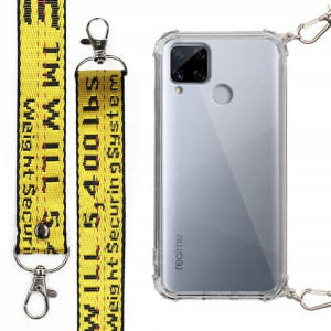 Etui Antishock + Mocna Smycz Żółta do REALME C15