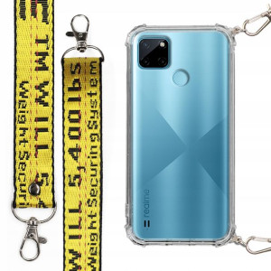 Etui Antishock + Mocna Smycz Żółta do REALME C21Y