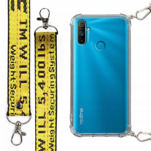 Etui Antishock + Mocna Smycz Żółta do REALME C3
