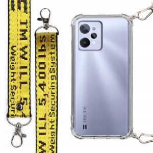 Etui Antishock + Mocna Smycz Żółta do REALME C31