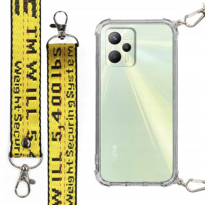Etui Antishock + Mocna Smycz Żółta do REALME C35