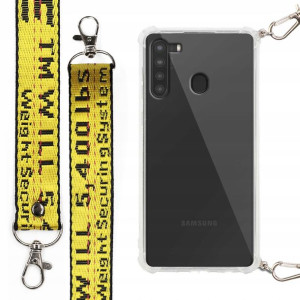 Etui Antishock + Mocna Smycz Żółta do SAMSUNG A21