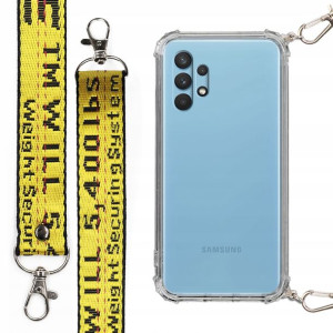 Etui Antishock + Mocna Smycz Żółta do SAMSUNG A32
