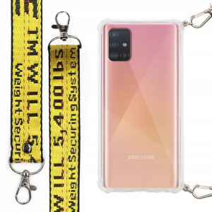 Etui Antishock + Mocna Smycz Żółta do SAMSUNG A51