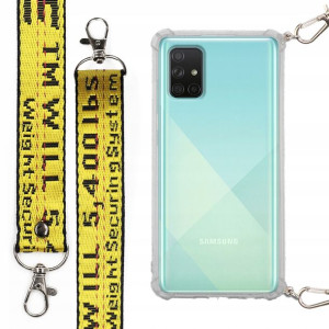 Etui Antishock + Mocna Smycz Żółta do SAMSUNG A71