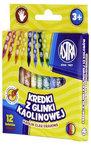 Kredki z glinki kaolinowej 12 ASTRA