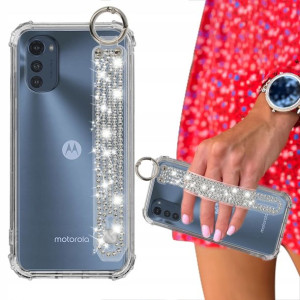 Etui ANTISHOCK + Pasek Cyrkonie do MOTOROLA E32s