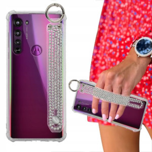 Etui ANTISHOCK + Pasek Cyrkonie do MOTOROLA EDGE