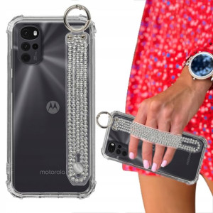Etui ANTISHOCK + Pasek Cyrkonie do MOTOROLA G22 4G