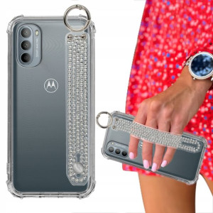 Etui ANTISHOCK + Pasek Cyrkonie do MOTOROLA G41 4G