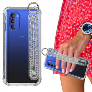 Etui ANTISHOCK + Pasek Cyrkonie do MOTOROLA G51 5G
