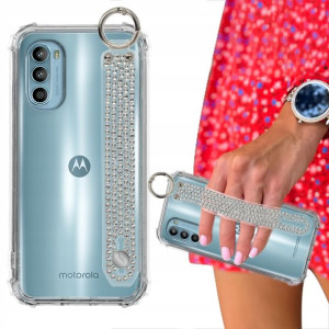 Etui ANTISHOCK + Pasek Cyrkonie do MOTOROLA G52