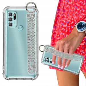 Etui ANTISHOCK + Pasek Cyrkonie do MOTOROLA G60S