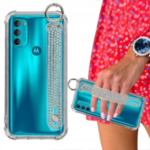 Etui ANTISHOCK + Pasek Cyrkonie do MOTOROLA G71 5G