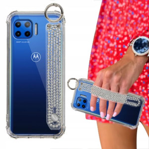 Etui ANTISHOCK + Pasek Cyrkonie do MOTOROLA ONE 5G