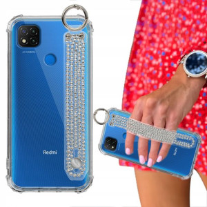Etui ANTISHOCK + Pasek Cyrkonie do XIAOMI REDMI 9C