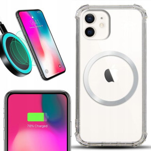Etui Antishock + Ring MAGSAFE Srebrny do IPHONE 12