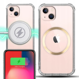 Etui Antishock + Ring MAGSAFE Złoty do IPHONE 13