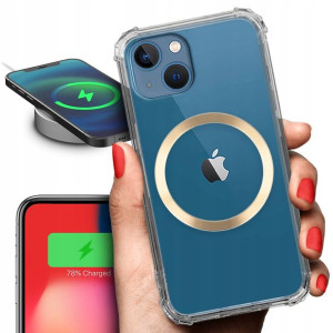 Etui Antishock + Ring MAGSAFE Złoty do IPHONE 14