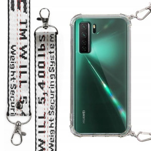 Etui Antishock + Smycz Biała do HUAWEI NOVA 7 SE