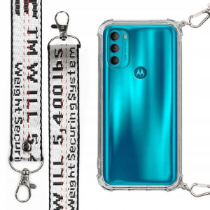 Etui Antishock + Smycz Biała do MOTOROLA G71 5G