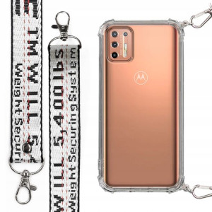 Etui Antishock + Smycz Biała do MOTOROLA G9 PLUS