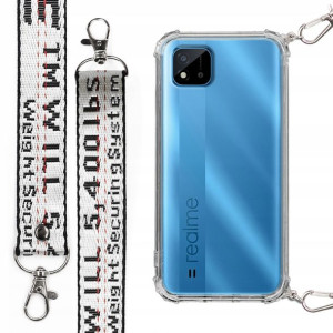 Etui Antishock + Smycz Biała do REALME C11 2021